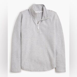 JCrew Striped Terry Half-Zip Pullover